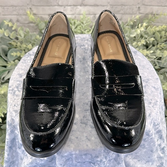 Kelly+Katie Blair Black Patent Round Toe Penny Loafer Dress Flats WMS 10M🖤NWOT - Picture 3 of 10